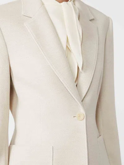 Max Mara Virgin Wool Single-breasted Blazer In White