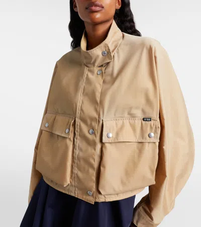 Prada Re-nylon Cropped Jacket In Neutral