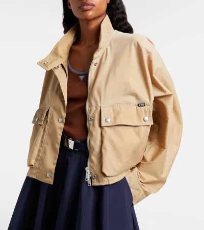 Prada Re-nylon Cropped Jacket In Neutral