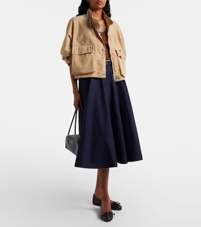 Prada Re-nylon Cropped Jacket In Neutral