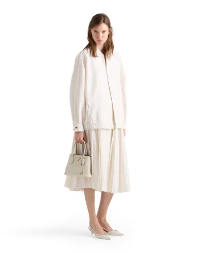 Prada Silk Faille Blouson Jacket In White