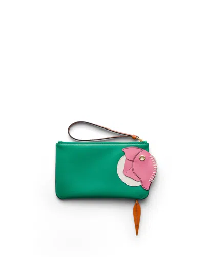 Prada Leather Zipper Pouch In Multi