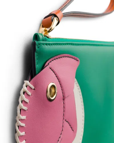 Prada Leather Zipper Pouch In Multi