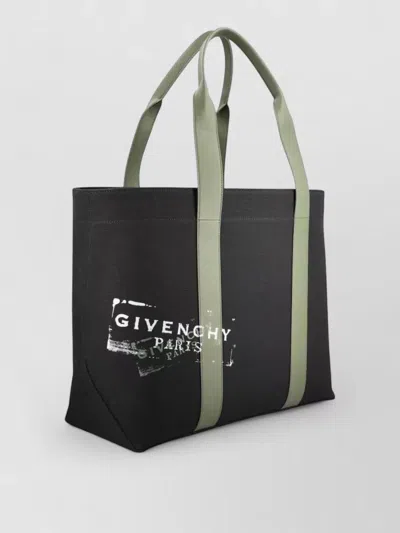 Givenchy Large Canvas Tote Bag Rectangular Handles In Black
