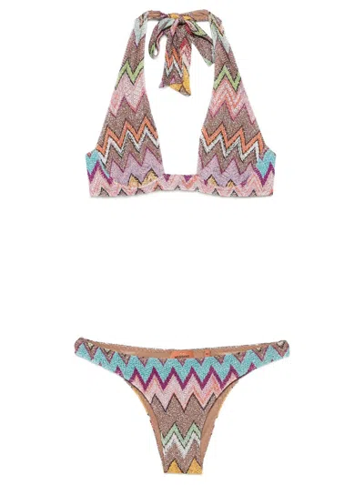 Missoni Zig-zag Pattern Bikini In Multi