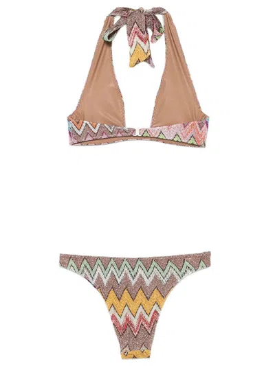 Missoni Zig-zag Pattern Bikini In Multi