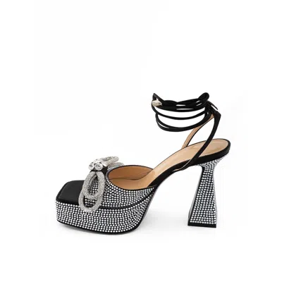 Mach&mach Chic Black Leather Platforms For Elevated Style In Black
