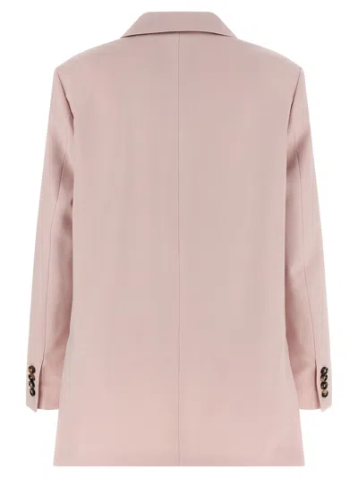 Max Mara Ombrosa Double Breasted Wool Blazer Jackets Rose In Pink