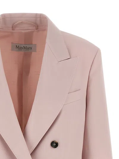 Max Mara Ombrosa Double Breasted Wool Blazer Jackets Rose In Pink