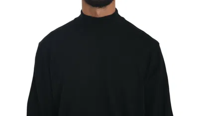 Mila Schön Elegant Black Virgin Wool Pullover Sweater In Black