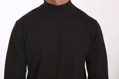Mila Schön Elegant Black Virgin Wool Pullover Sweater In Brown