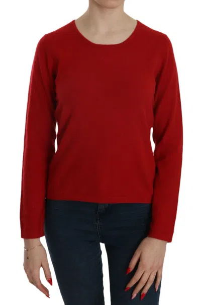 Mila Schön Elegant Red Cashmere Pullover Blouse In Red