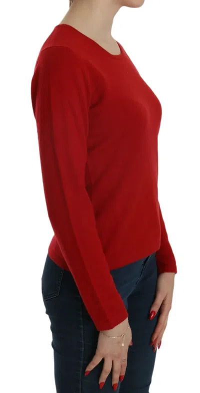 Mila Schön Elegant Red Cashmere Pullover Blouse In Red