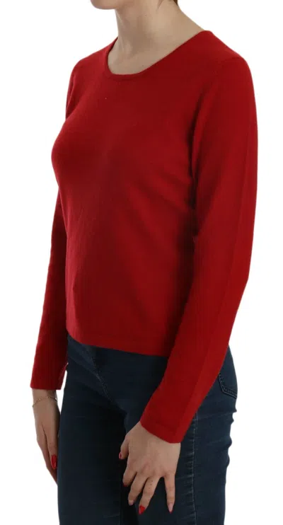 Mila Schön Elegant Red Cashmere Pullover Blouse In Red