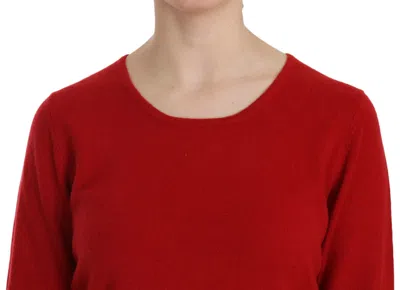 Mila Schön Elegant Red Cashmere Pullover Blouse In Red
