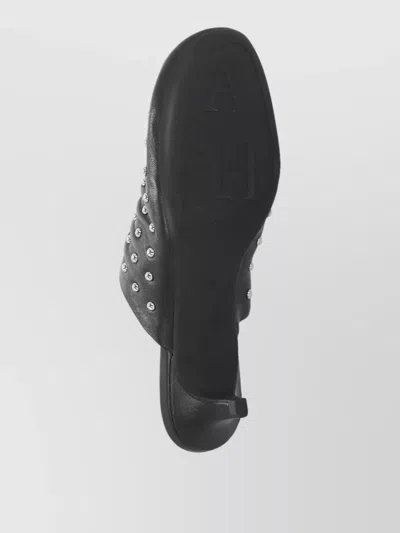 Ash Leather Kitten Heel Mules Open Back In Multi