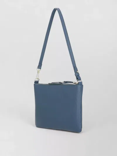 Coccinelle Leather Shoulder Bag Removable Handle Strap In Blue