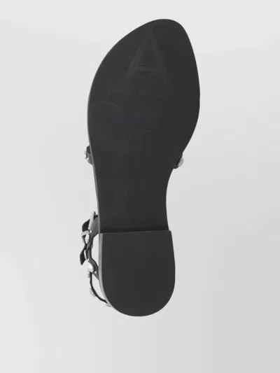 Ash Plus Stud-embellished Leather Sandals In Black