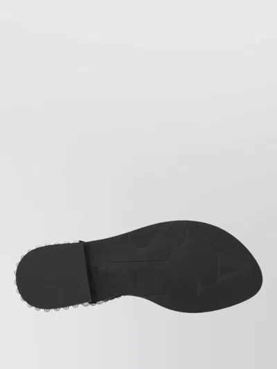 Ash Ankle Strap Sandals Flat Sole Studs In Black