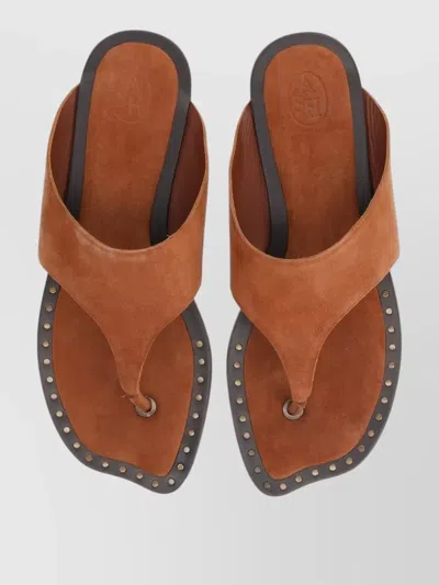 Ash Thong Sandals Genius Flat Sole Studs In Multi