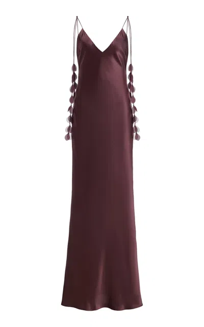 By Malene Birger Pascale Silk Maxi Slip Dress In Red