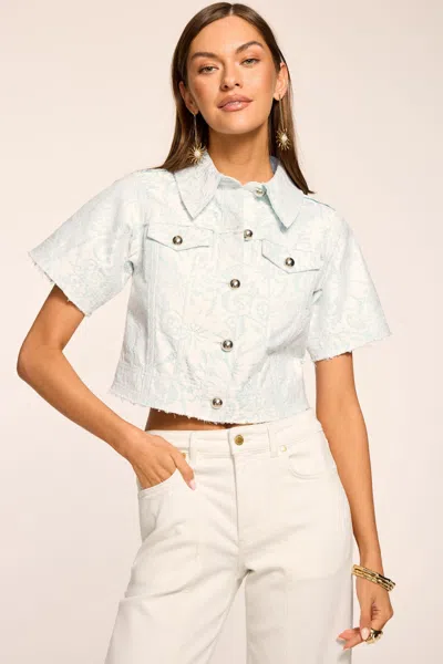 Ramy Brook Winnie Short Sleeve Crop Jacket In White