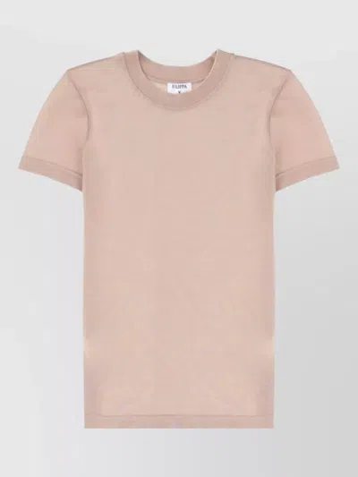 Filippa K Beige Solid Crew Neck T-shirt In Brown