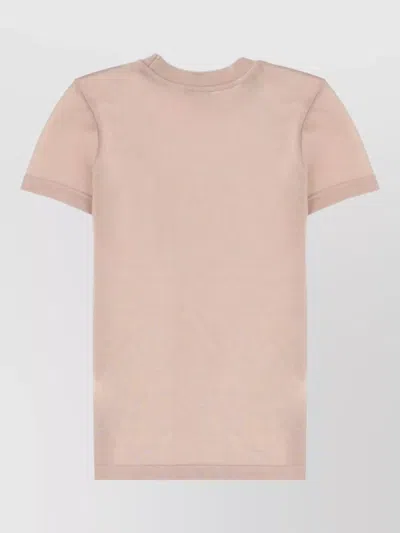 Filippa K Beige Solid Crew Neck T-shirt In Brown