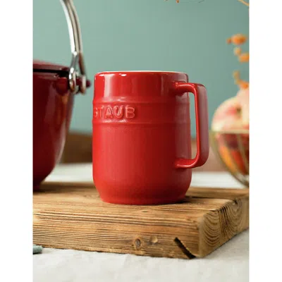Staub Cherry Brand-embossed Ceramic Pitcher In Multi