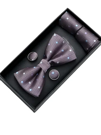 Moustache Dotted Bow Tie In Metallic