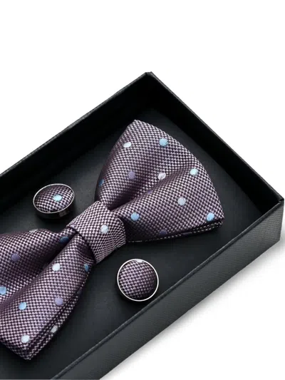 Moustache Dotted Bow Tie In Metallic