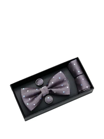 Moustache Dotted Bow Tie In Metallic
