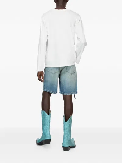 Acne Studios Long Sleeve Graphic T-shirt In White
