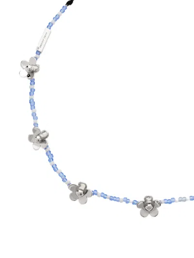 Marc Jacobs Daisy Beaded Station Necklace In White