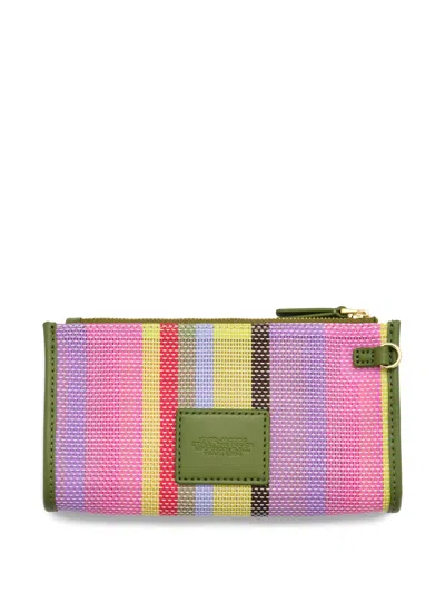 Marc Jacobs The Pouch Stripe Mesh Make Up Bag In Pink