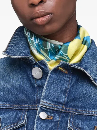 Marc Jacobs Multicolor Sun Poster Silk Scarf In Green