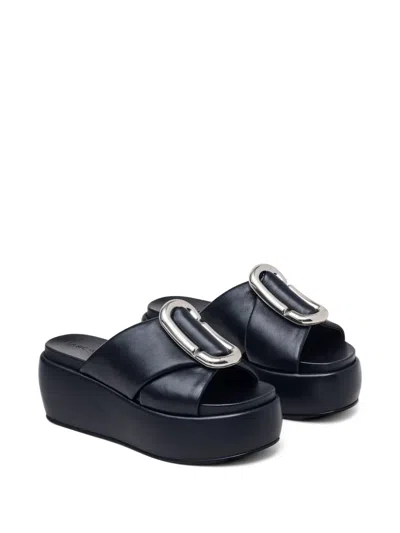 Marc Jacobs The Pop J Marc Platform Wedge Slide Sandal In Black