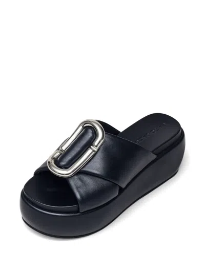 Marc Jacobs The Pop J Marc Platform Wedge Slide Sandal In Black