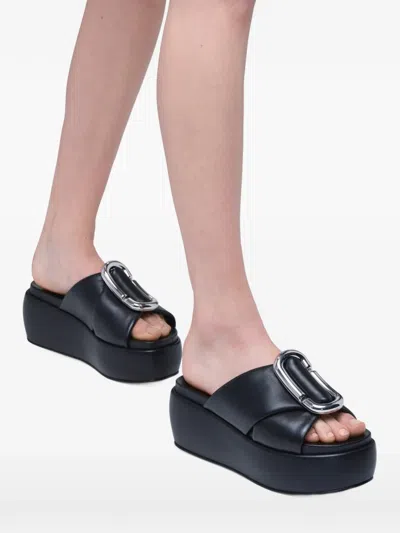Marc Jacobs The Pop J Marc Platform Wedge Slide Sandal In Black