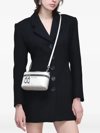 Marc Jacobs Mini Structured Handbag With Zip-around Closure In Silver