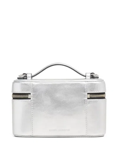 Marc Jacobs Mini Structured Handbag With Zip-around Closure In Silver