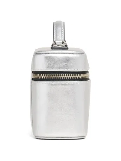 Marc Jacobs Mini Structured Handbag With Zip-around Closure In Silver