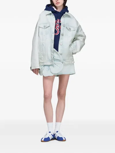 Marc Jacobs Logo-patch Denim Jacket In Blue