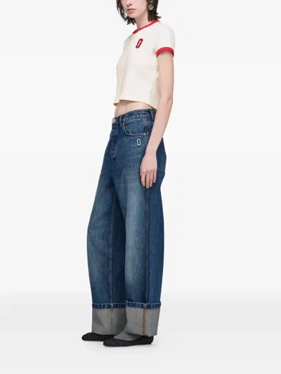 Marc Jacobs Logo-appliqué Jeans In Blue