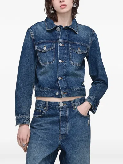 Marc Jacobs Shrunken Denim Jacket In Blue