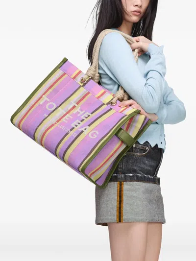 Marc Jacobs Tote Bag Rope Handles Striped Pattern In Pink