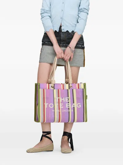 Marc Jacobs Tote Bag Rope Handles Striped Pattern In Pink