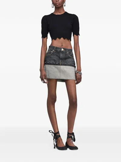Marc Jacobs Cuffed Mini Skirt In Multi