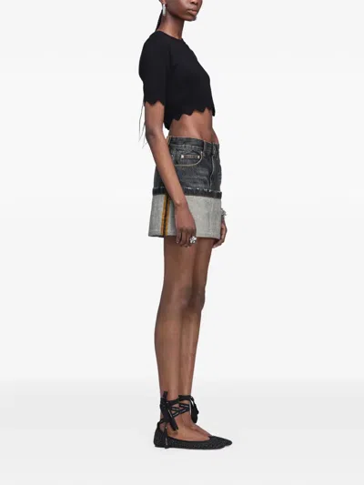 Marc Jacobs Cuffed Mini Skirt In Multi