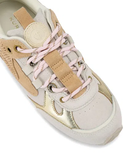 Kurt Geiger Perforated Panel Slim Runner Sneakers In Neutral